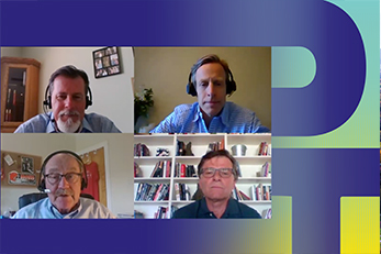 Powering tomorrow podcast - four people talking via Skype