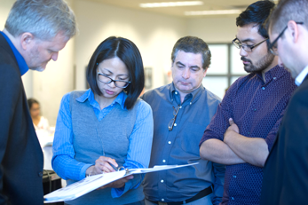A group of people in a training session.
