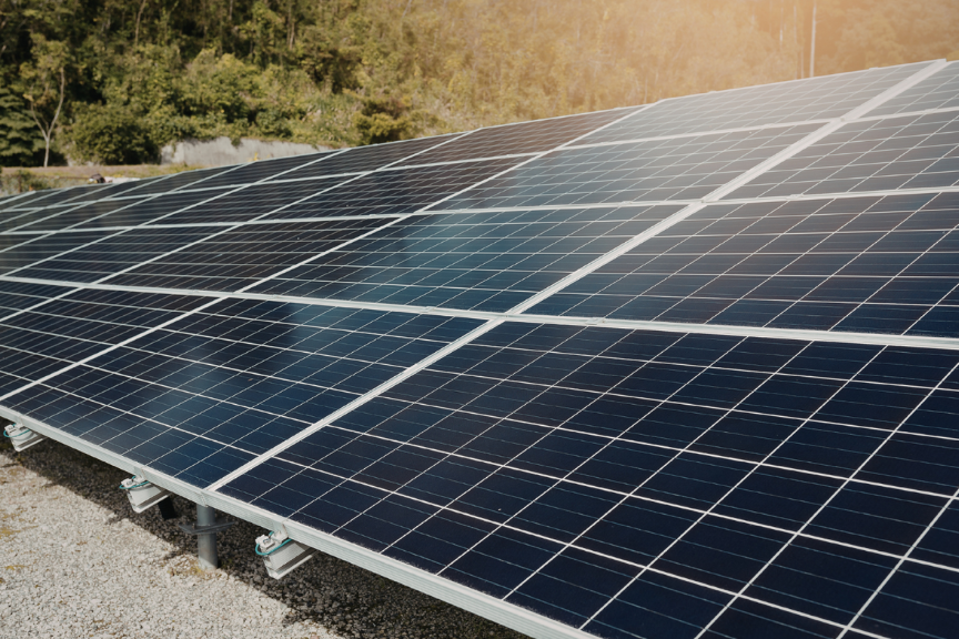 solar panels on the ground