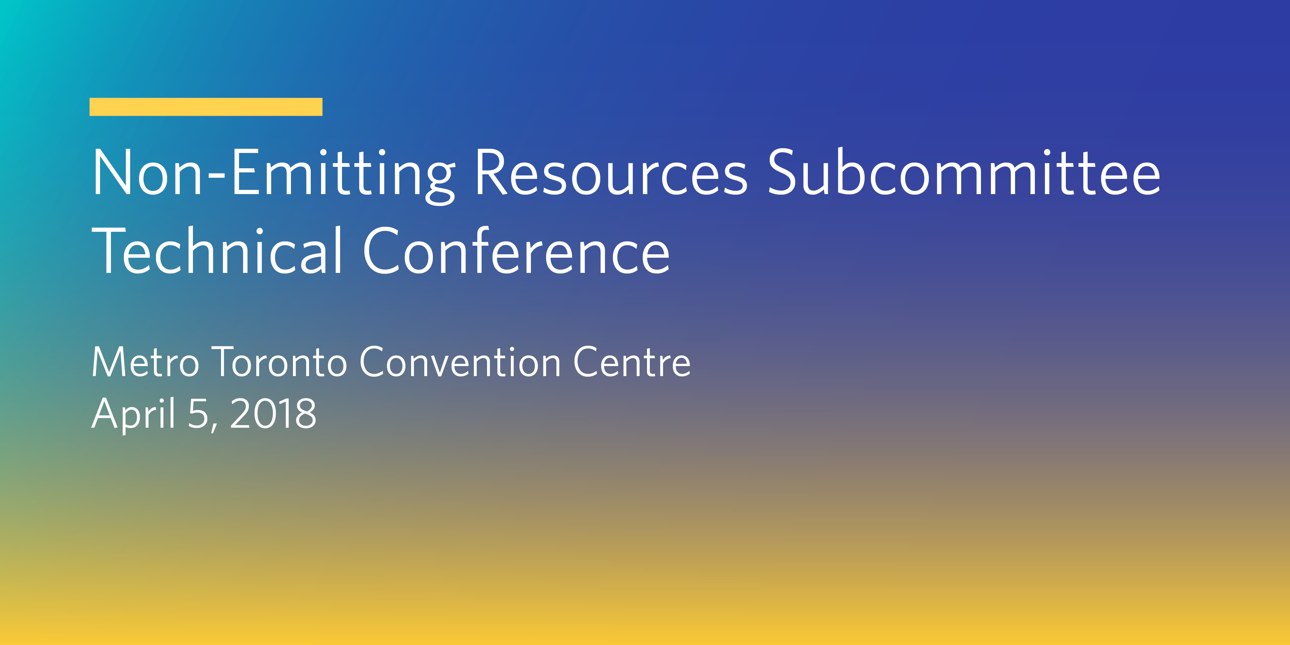 Non-Emitting Resource Subcommittee Technical Conference