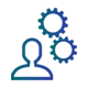 silhouette with gears icon
