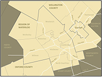 Map Of Kitchener Area Kitchener-Waterloo-Cambridge-Guelph