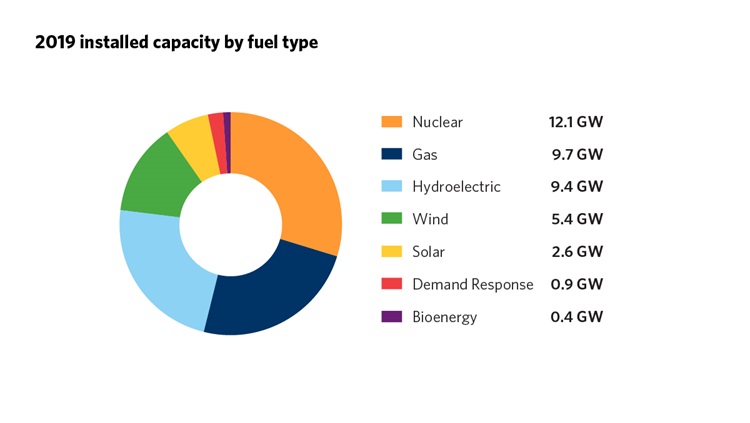 2019 Installed Capacity by Fuel Type graph