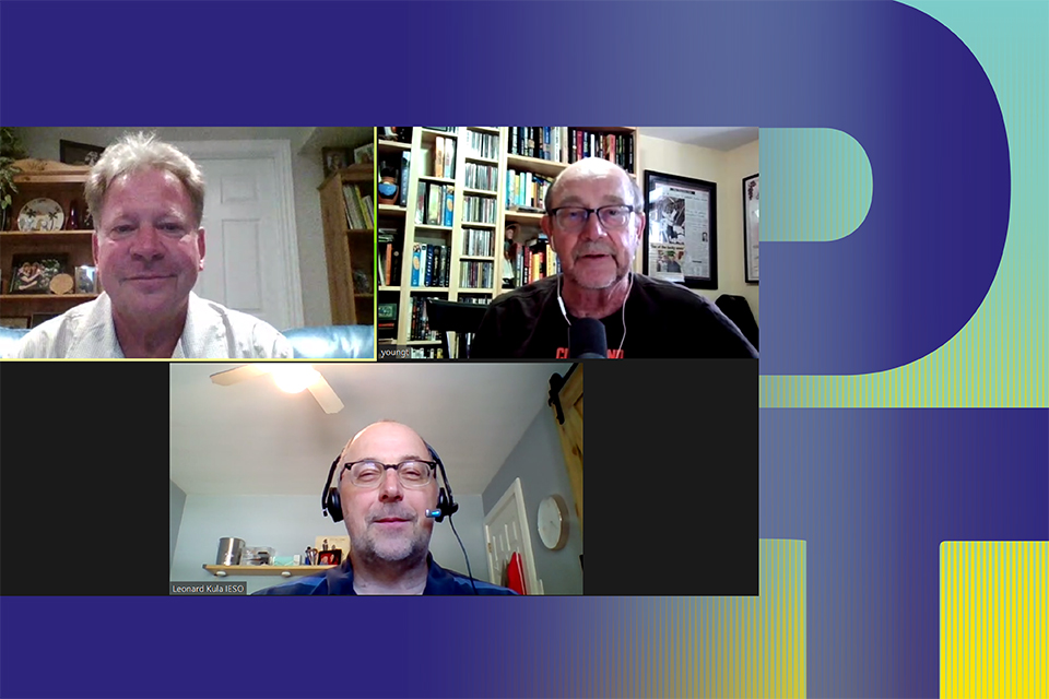 Podcast Episode 7 - screen capture of three podcast presenters talking