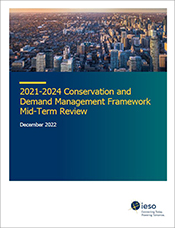 Report cover for the Conservation and Demand Management Framework Mid-Term Review 2022